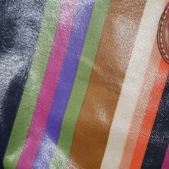 Fossil canvas coated multicolor striped crossbody messager bag - Picture 9 of 9